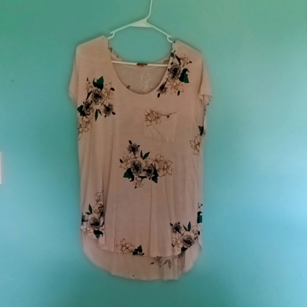 White flowery shirt